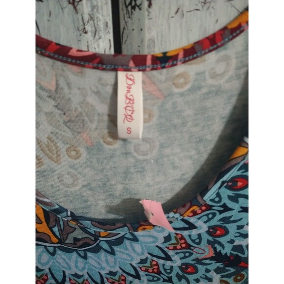 DouBCQ Pocketed Knee Length Dress Small Multicolor Boho Artsy Medallion - Picture 4 of 10